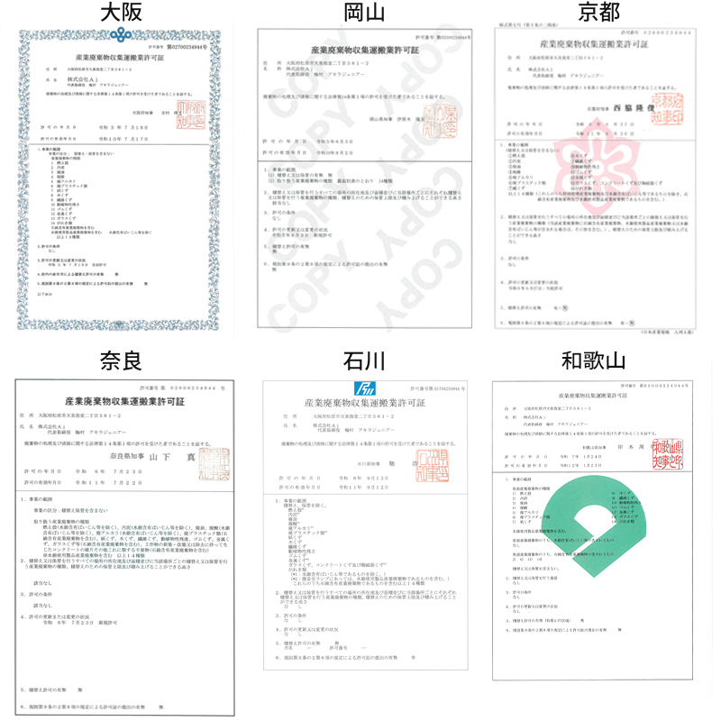 産業廃棄物収集運搬許可証