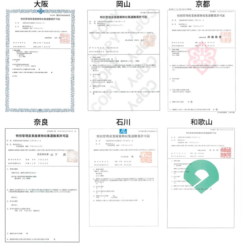 特別管理産業廃棄物収集運搬許可証
